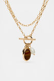 Stone Long Pendant Necklace  Gold  hi-res