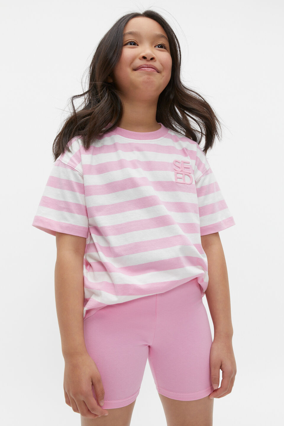 Core Stripe Tee  Candy Pink Stripe