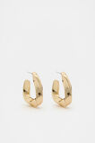 Sculptural Twist Triangle Hoop  Gold  hi-res