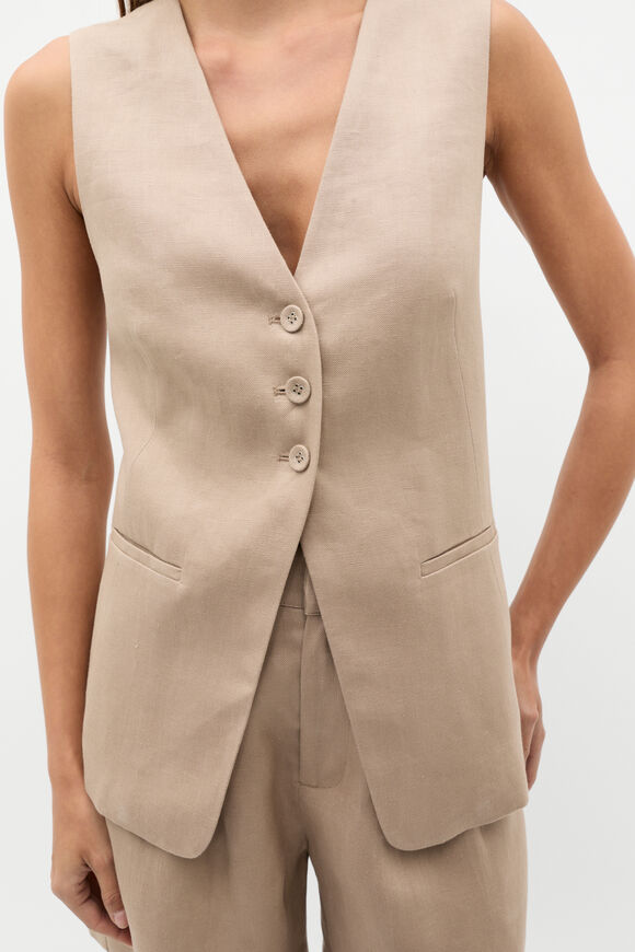 Linen Shell Vest Top  Cookie  hi-res