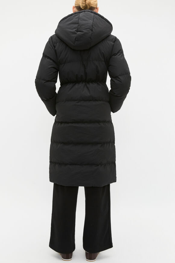Longline Puffer Coat  Black  hi-res