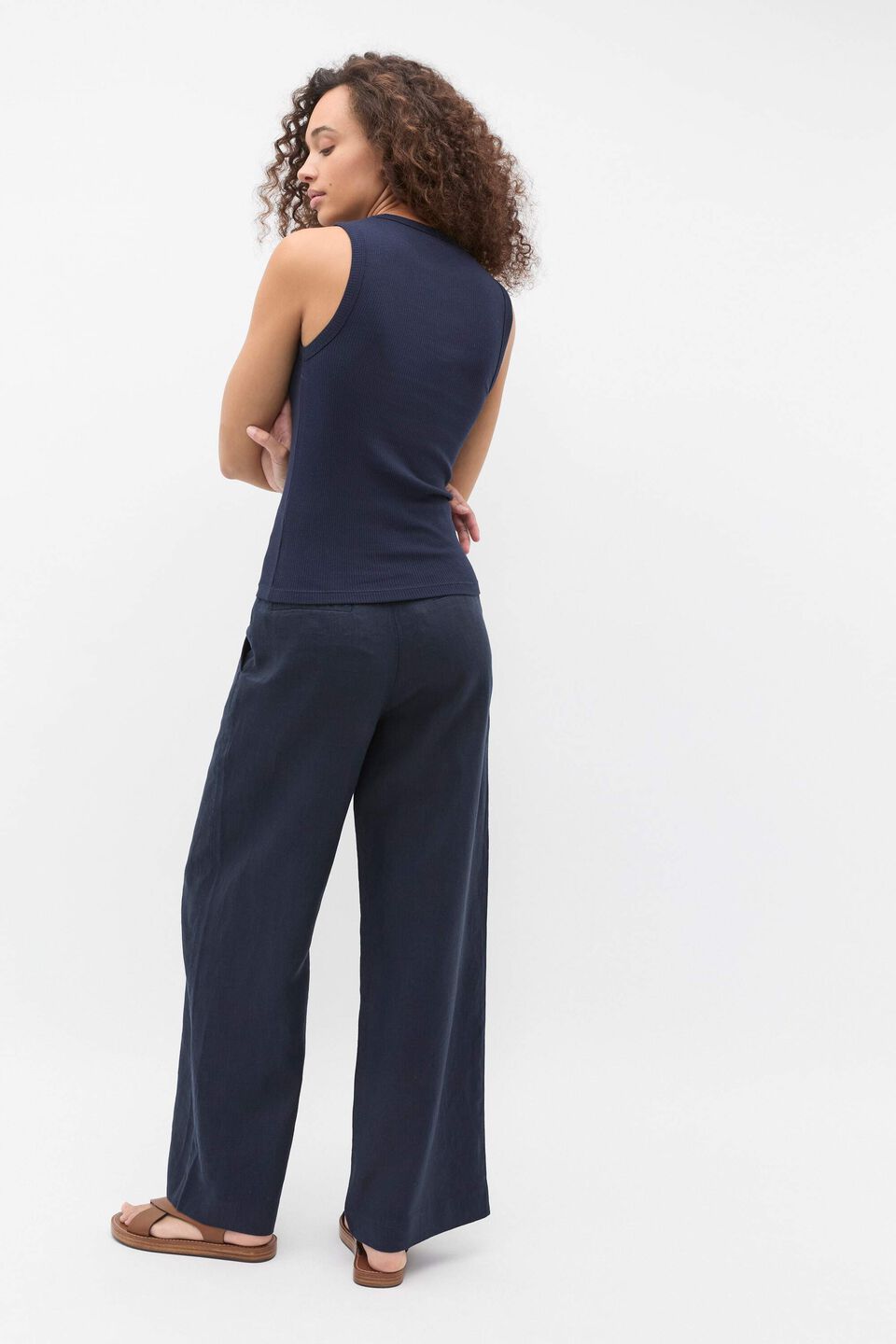 Core Australian Cotton Rib Tank  Twilight Blue