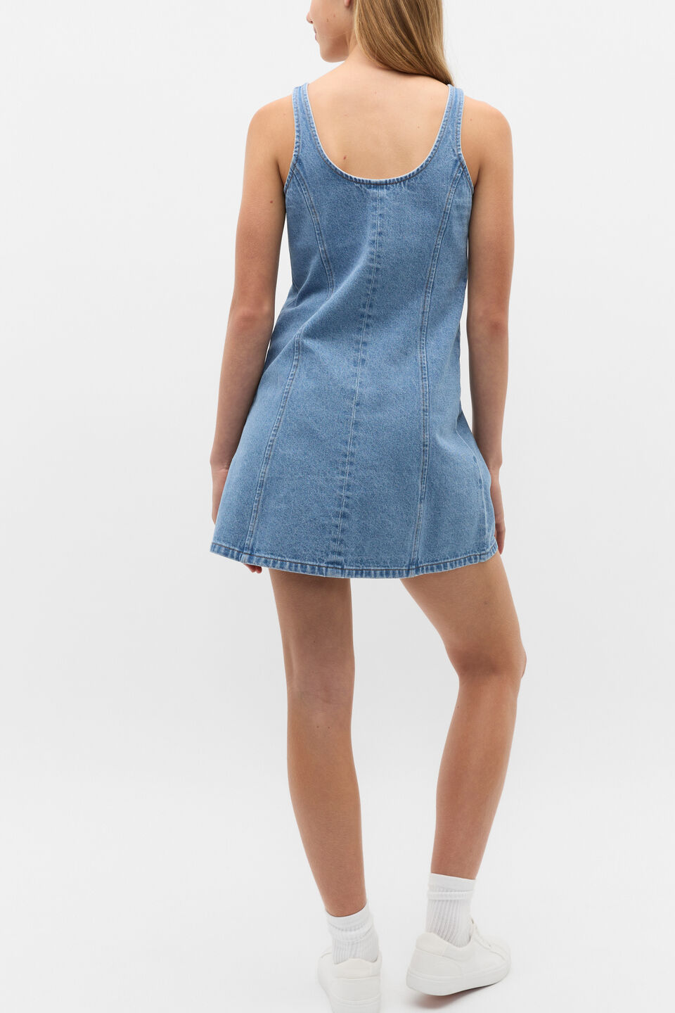 Denim Button Dress  Ocean Haze Wash