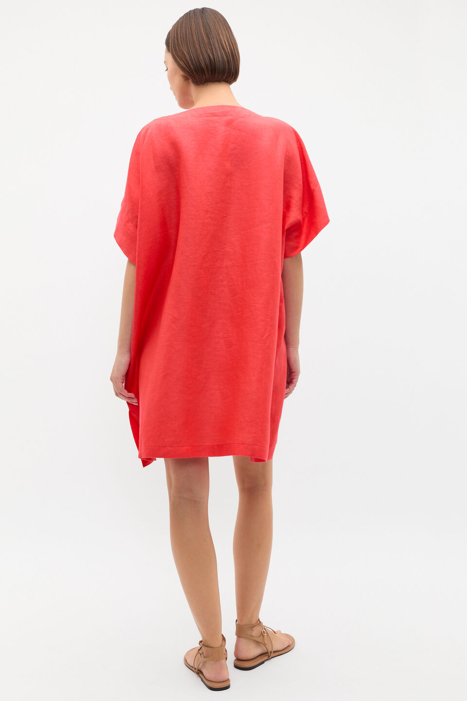 Boat Neck Poncho  Electric Crimson