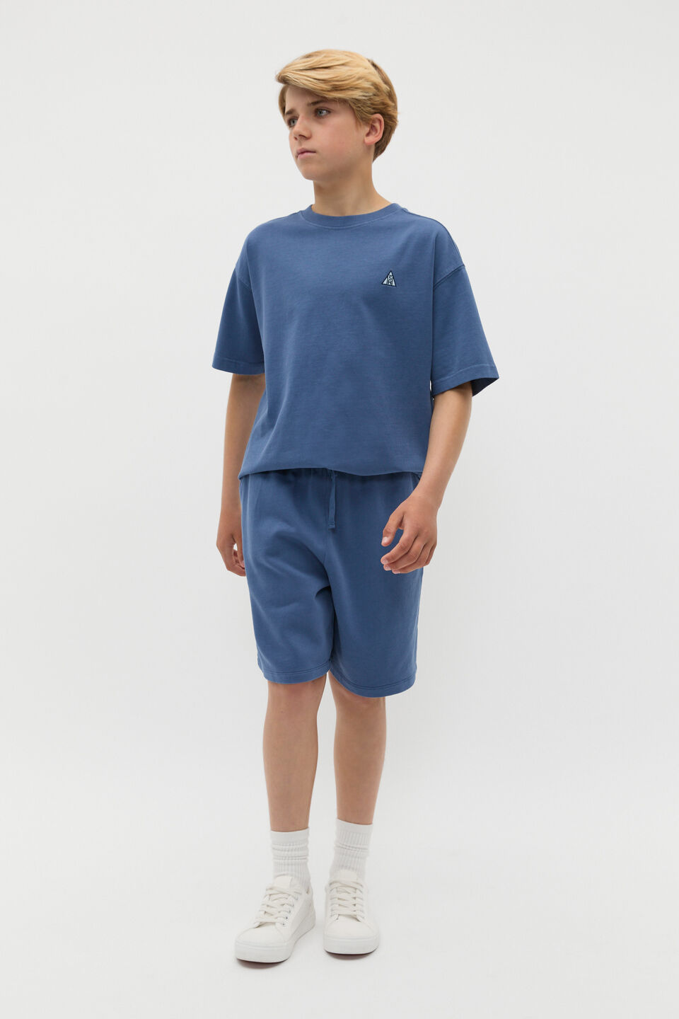 Long Line Track Short  Washed Navy