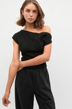 Drape Shoulder Knit  Black  hi-res