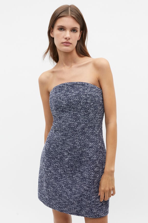 Boucle Strapless Mini Dress  Midnight Sky  hi-res