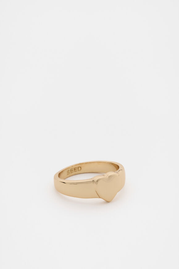 Heart Signet Ring  Gold  hi-res