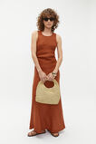 Linen Ruched Side Maxi Dress  Russet  hi-res