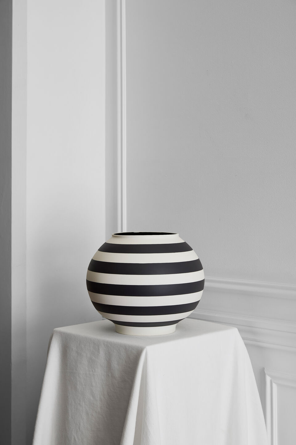 Block Stripe Vase  Caviar