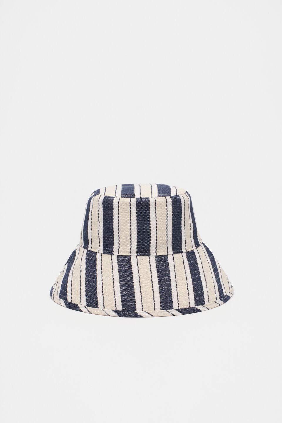 Wide Brim Stripe Bucket Hat  Midnight Sky