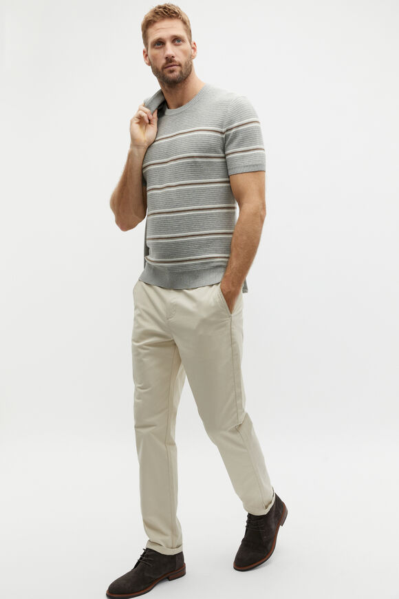 Stripe Knit Tee  Silver Marle Stripe  hi-res