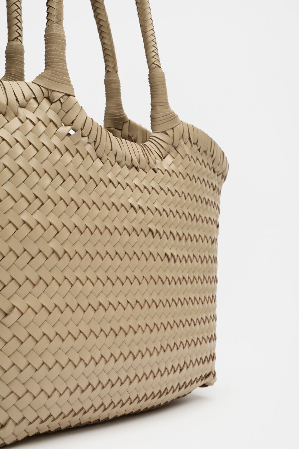 Leather Basket Bag  Rye