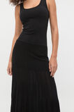 Fine Rib Knit Panel Maxi Dress  Black  hi-res