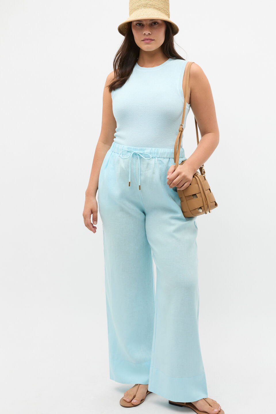 Core Linen Casual Tie Pant  Skyway