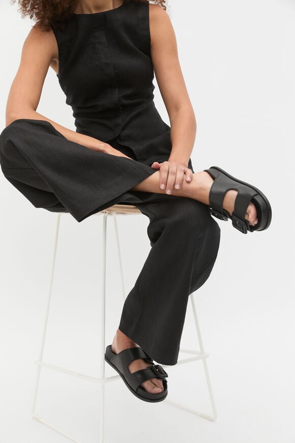 Dulci Covered Buckle Slide  Black  hi-res