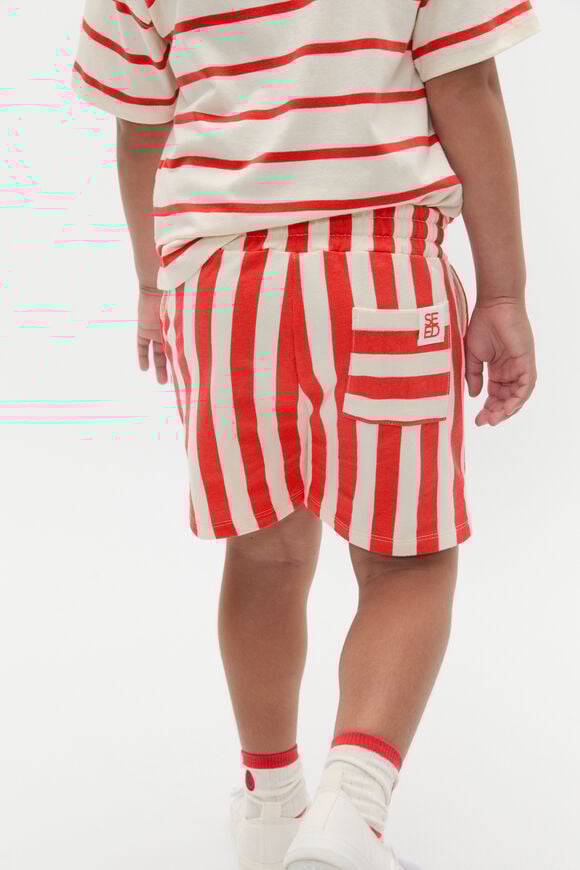 Core Stripe Track Short  Strawberry Red  hi-res