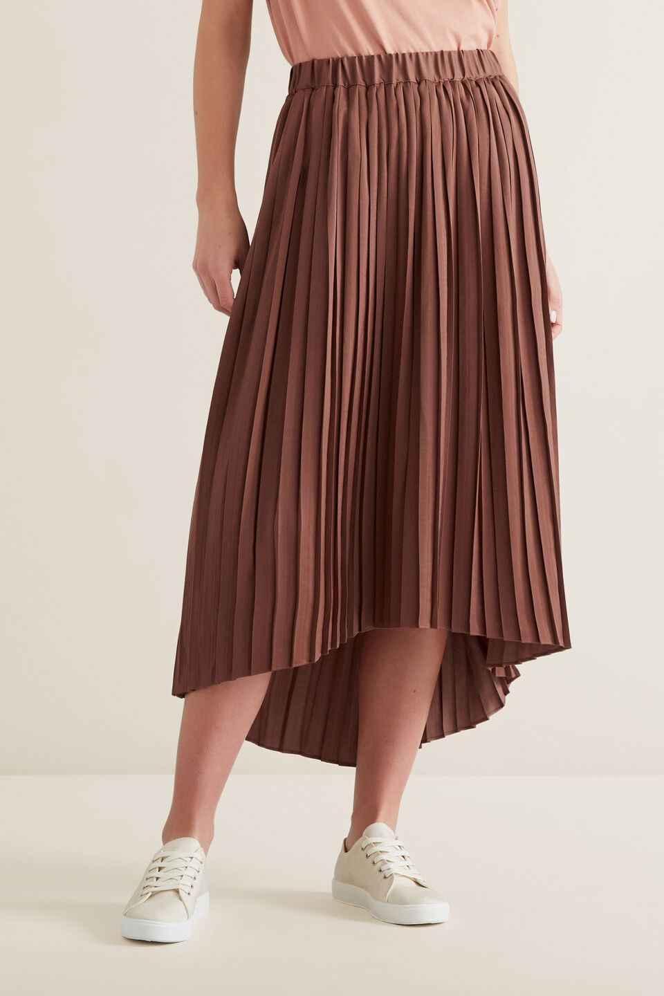 Hi-Lo Pleated Skirt  