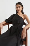 One Shoulder D Ring Belt Maxi Dress  Black  hi-res