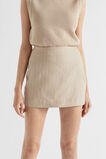 Linen Pinstripe Mini Skirt  Cool Sand Pinstripe  hi-res