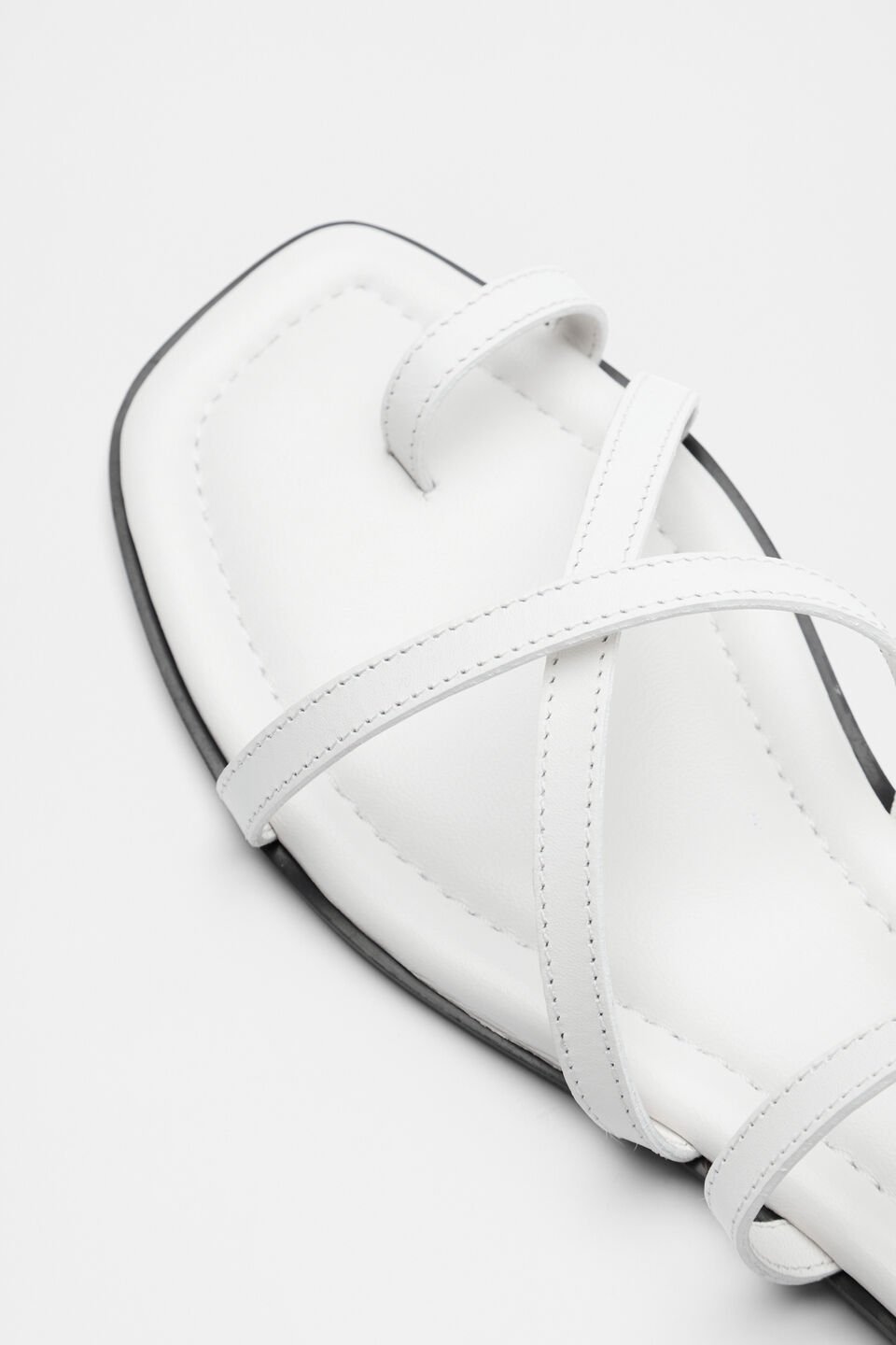 Addison Flat Sandal  White