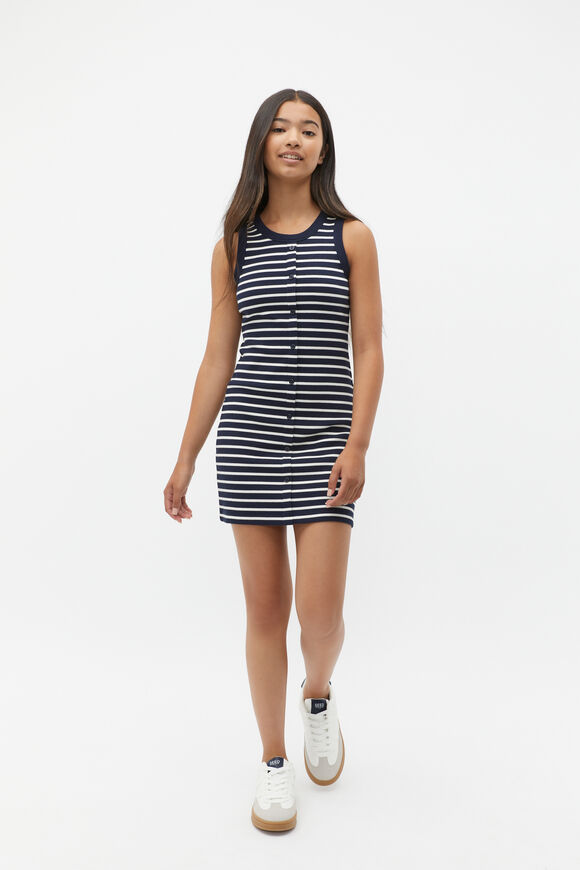 Stripe Tank Dress  New Navy  hi-res