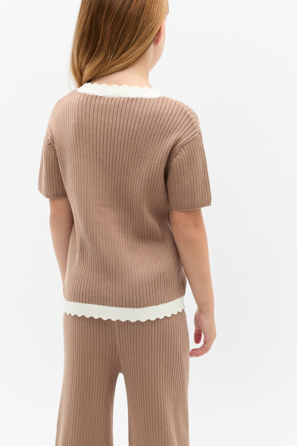 Scallop Knit Tee  Chocolate Shake  hi-res