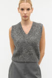 Lofty V Neck Vest  Charcoal Grey Marle  hi-res