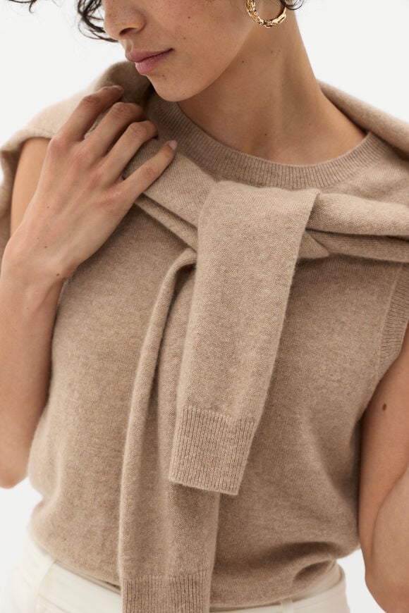 Cashmere Knit Vest  Cookie Marle  hi-res