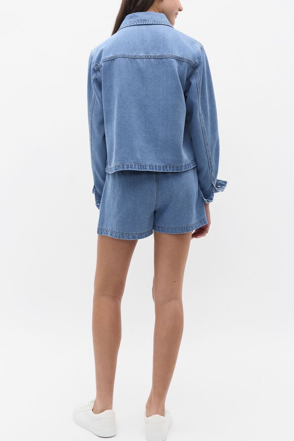 Denim Wrap Skort  Mid Wash  hi-res