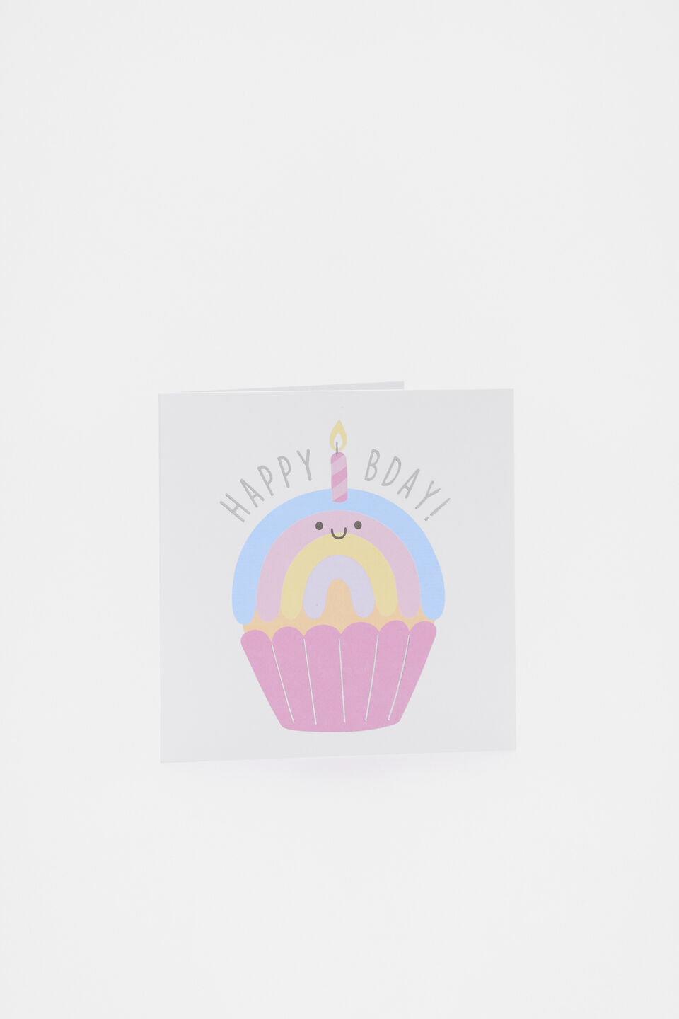 Happy Bday Rainbow Cupcake Card  Multi