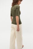 Contrast Placket Polo Top  Olive Leaf  hi-res