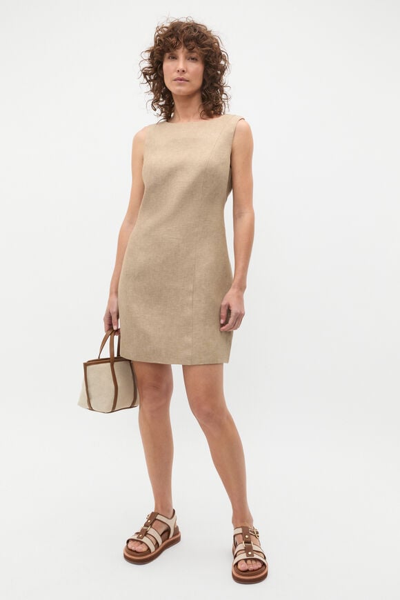 Linen Structured Shift Dress  Rye Crossdye  hi-res