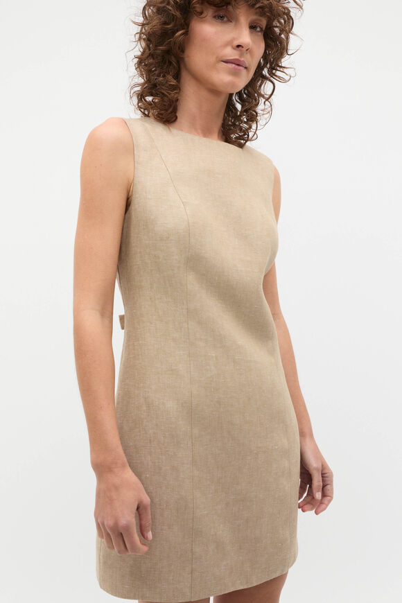 Linen Structured Shift Dress  Rye Crossdye  hi-res