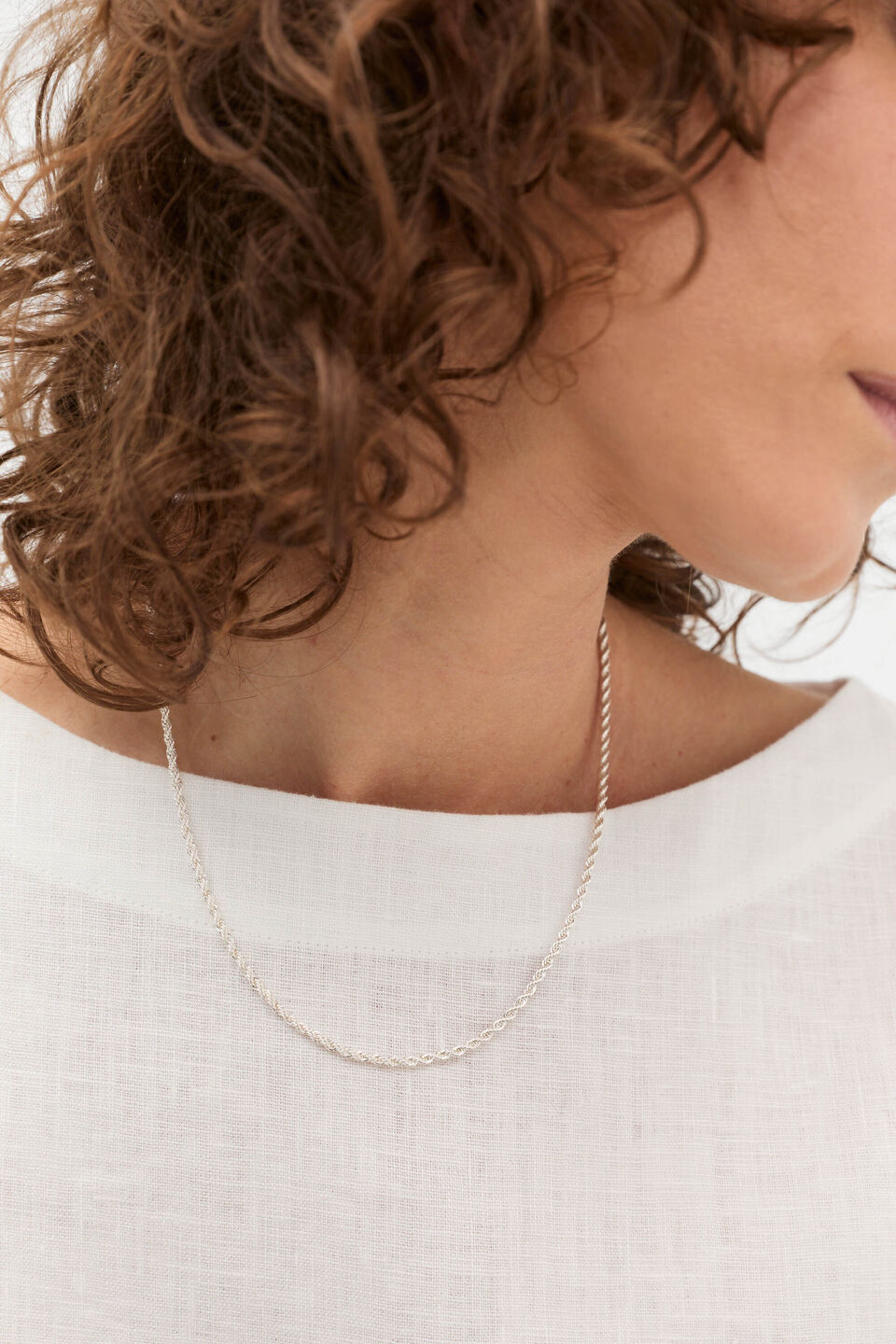 Fine Rope Necklace  Silver