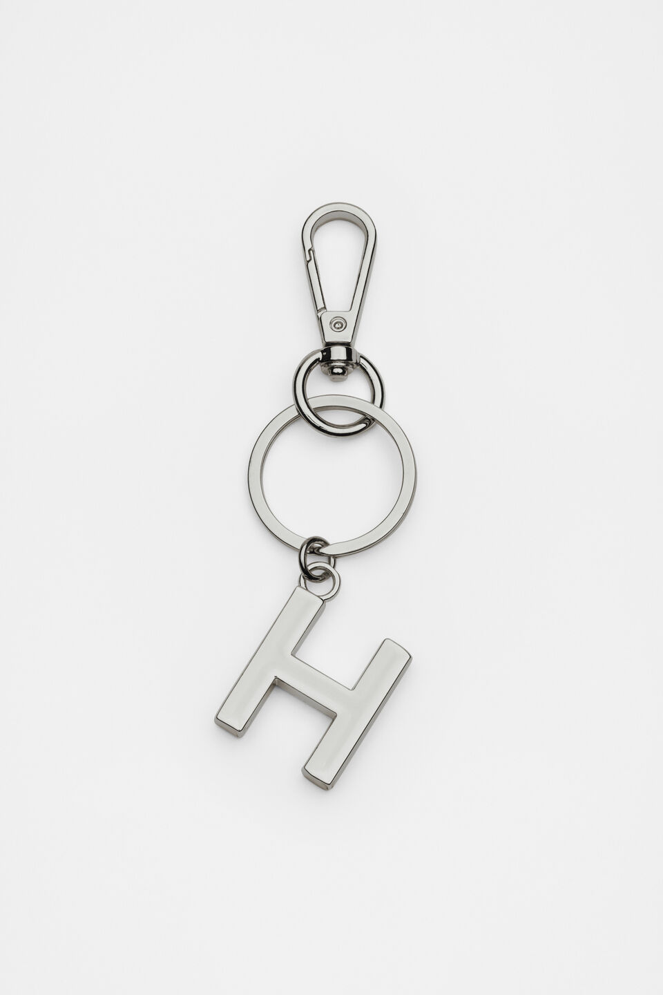 Silver Initials Keyring  H