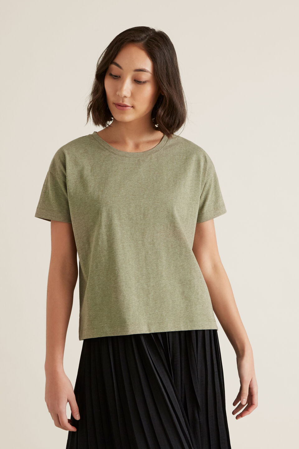 Boxy Split Hem Tee  