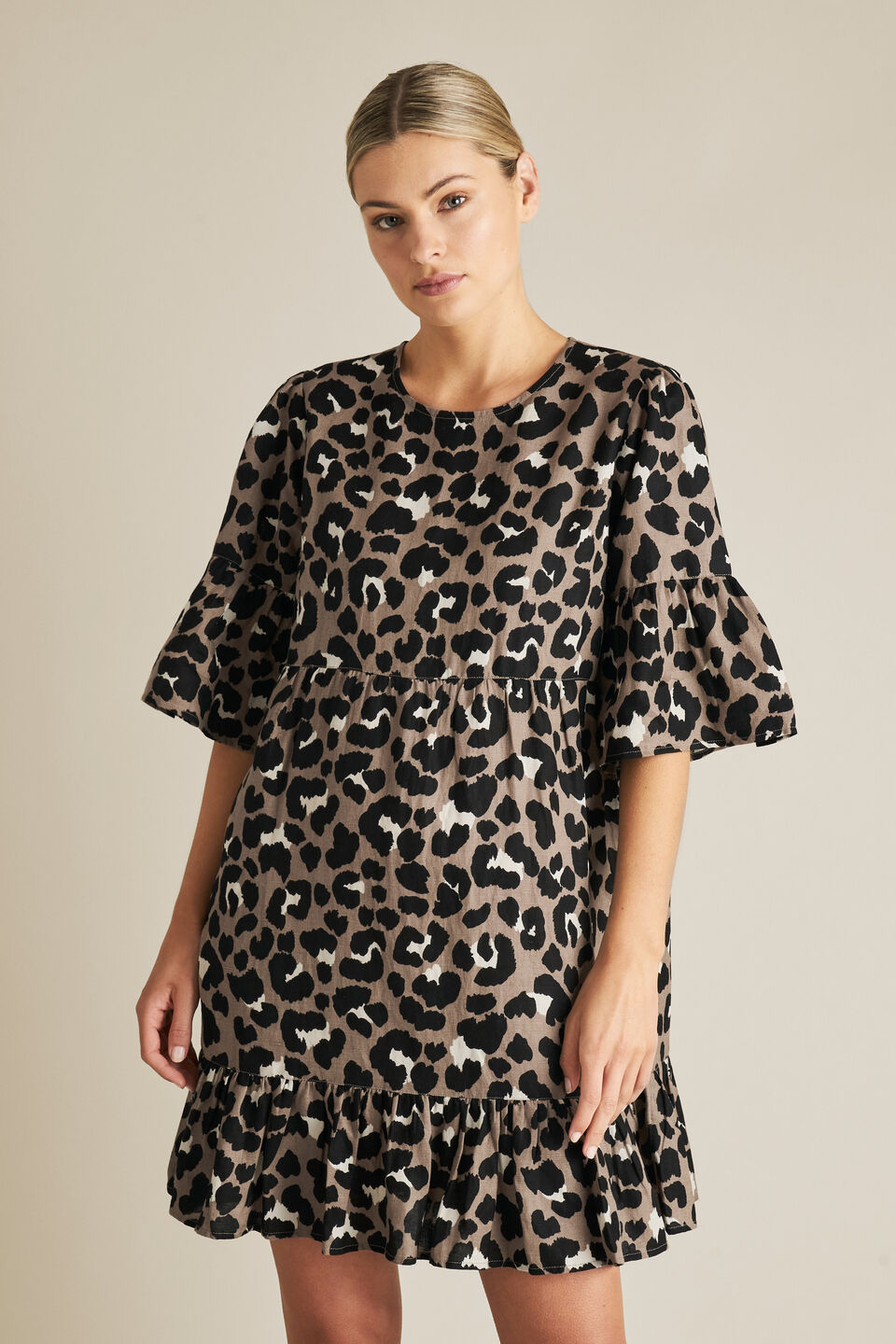 Animal Ruffle Dress  