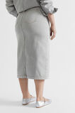 Denim Midi Split Front Skirt  Silver Wash  hi-res