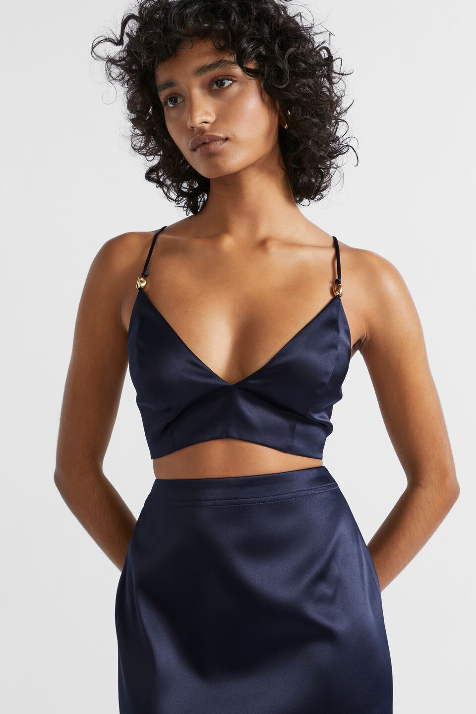 Satin Bralette  Midnight Sky