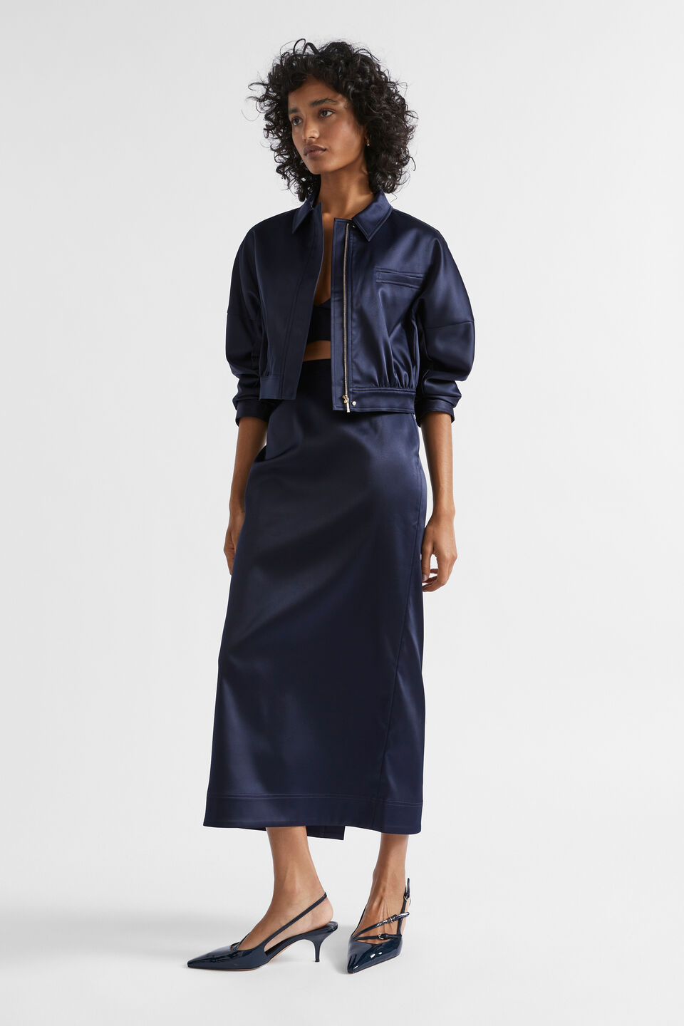 Satin Bralette  Midnight Sky