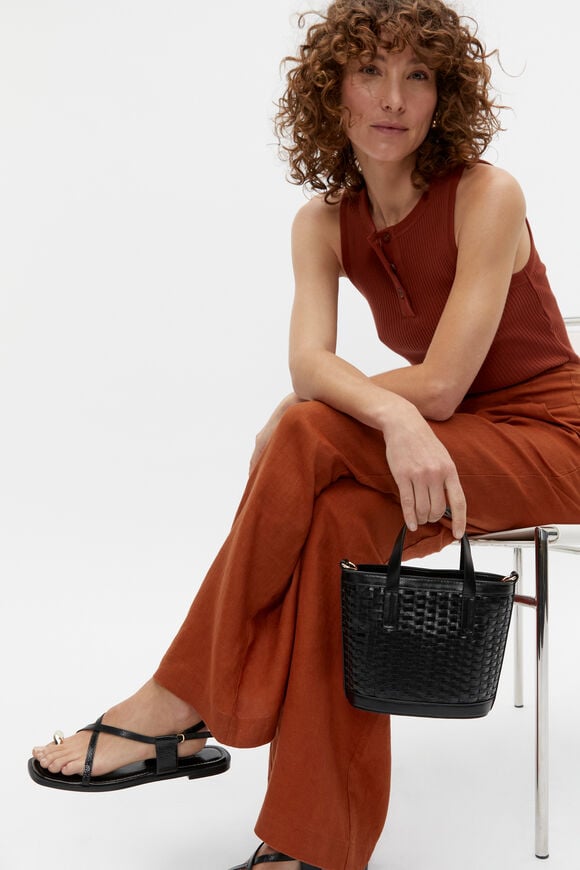 Woven Basket Crossbody Bag  Black  hi-res