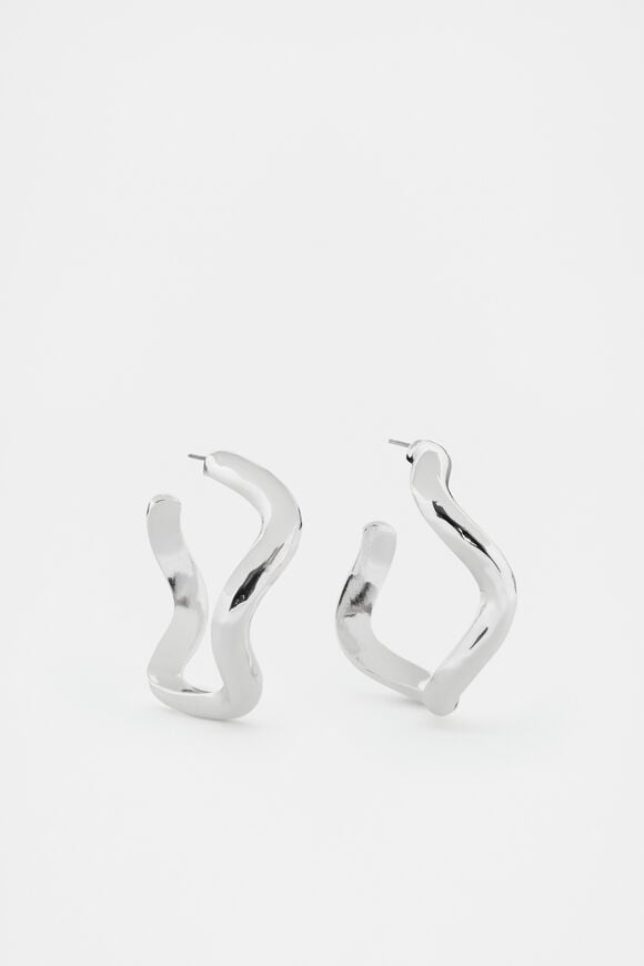 Wave Hoop  Silver  hi-res