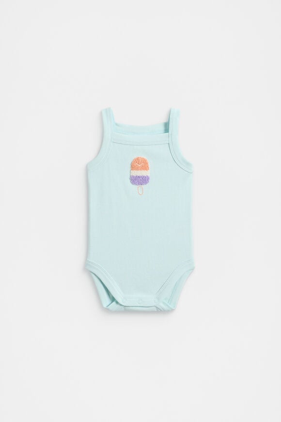 Ice Block Singlet Bodysuit  Glacier Blue  hi-res