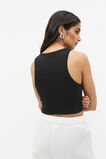 Cropped Rib Tank  Black  hi-res