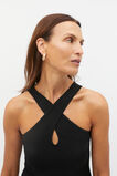 Compact Crepe Knit Halter Dress  Black  hi-res