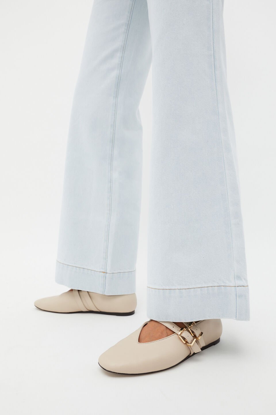 Astrid Double Strap Ballet Flat  Oat