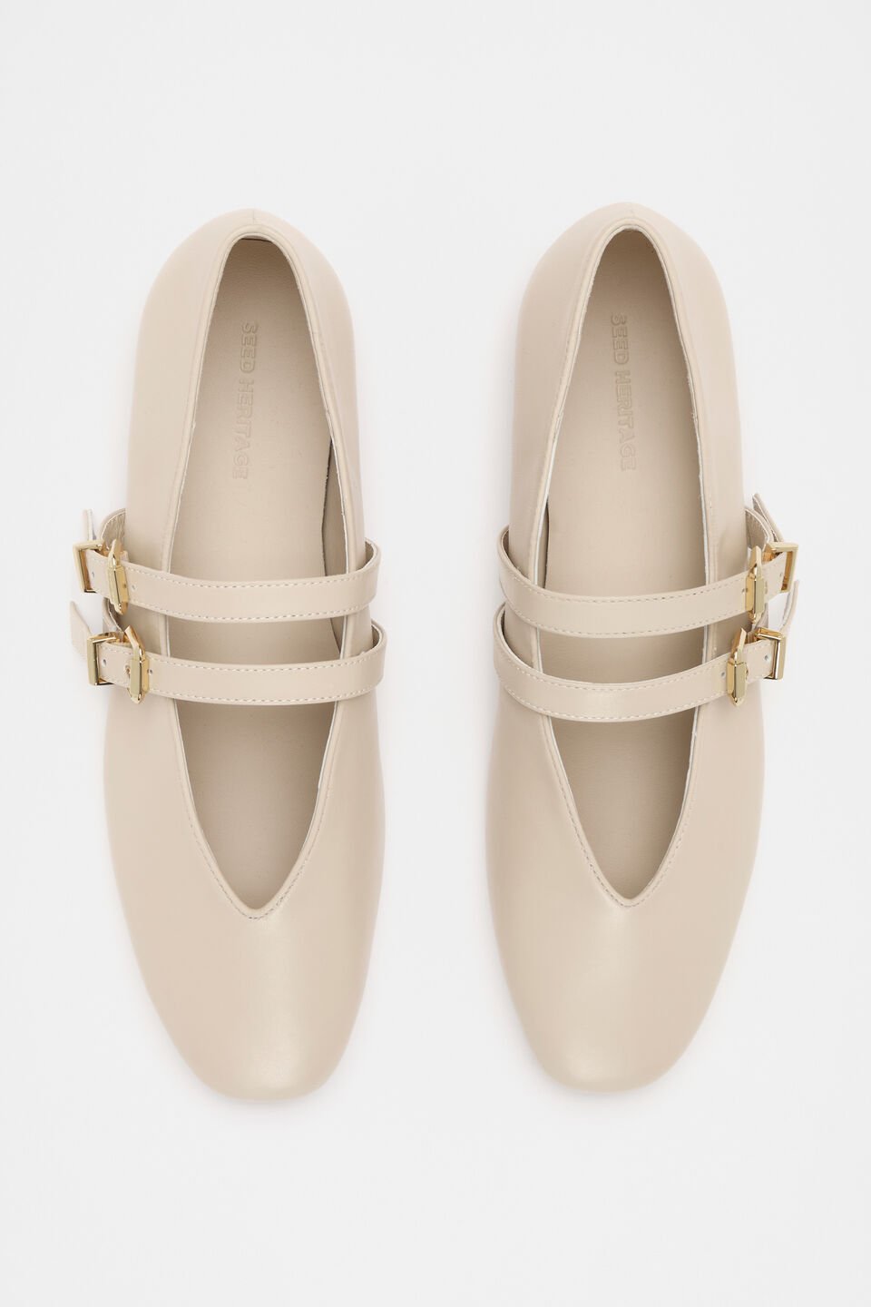 Astrid Double Strap Ballet Flat  Oat