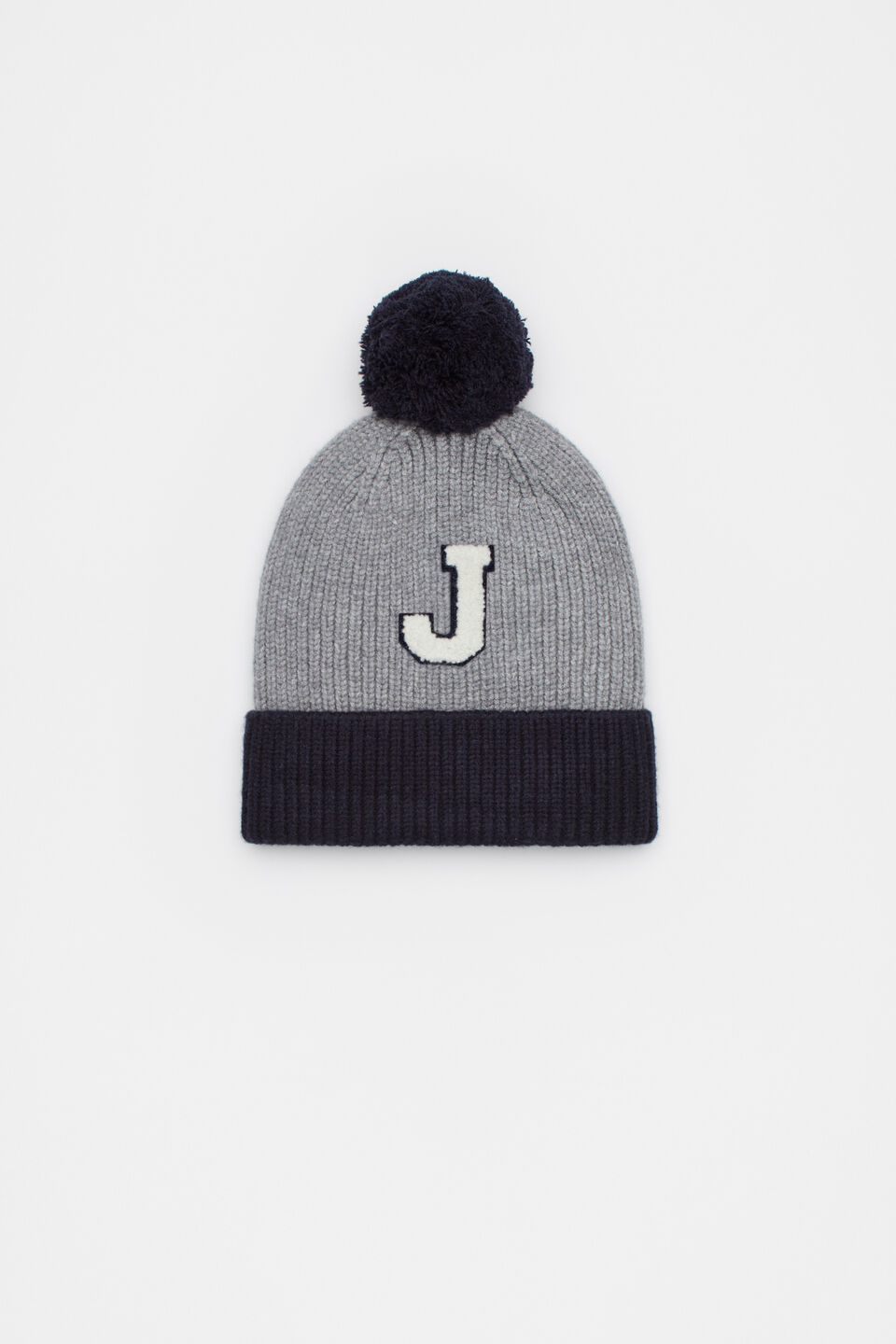 Colourblock Initial Beanie  J