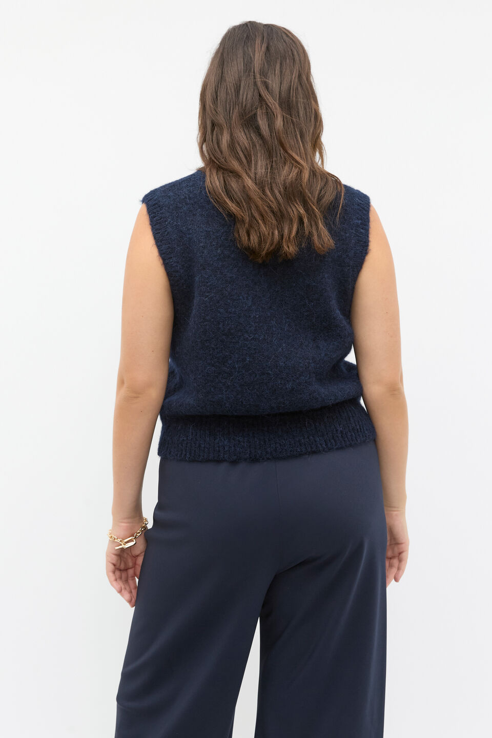 Lofty V Neck Vest  Twilight Blue